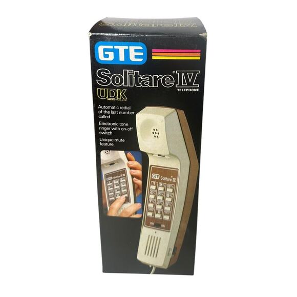 GTE Solitare IV Push Button Telephone Wood Grain Landline Vintage Retro in Box - Picture 2 of 15